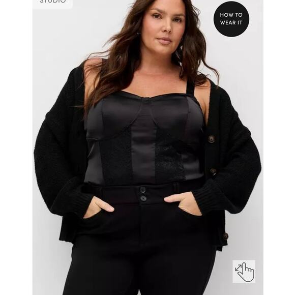 TORRID Trouser Bootcut Ponte Pant in Deep Black. - Picture 7 of 7